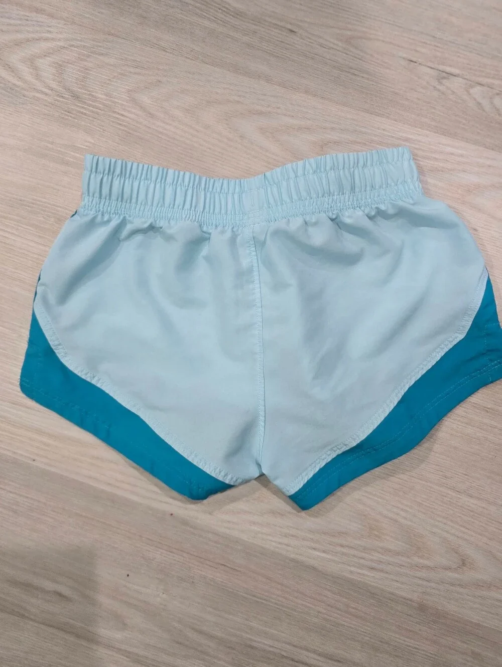 Under Armour Youth Girls Light Blue Shorts with Teal Trim Size S